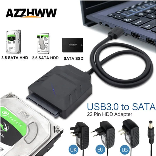 USB 3.0 to SATA Adapter Cable for 2.5" & 3.5" SSD/HDD