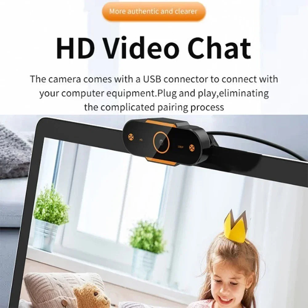 1080P HD USB Webcam with Auto Focus & Microphone