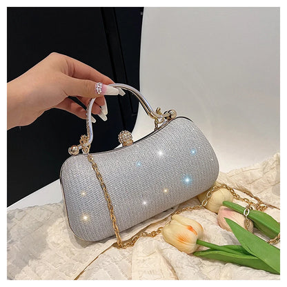 Crystal Studded Barrel Evening Bag