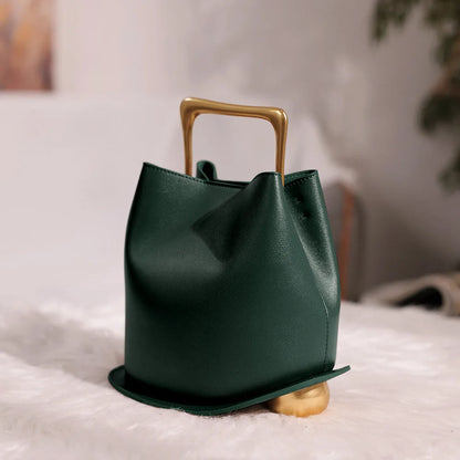 Jimmy Maple Genuine Cow Leather Bucket Handbag