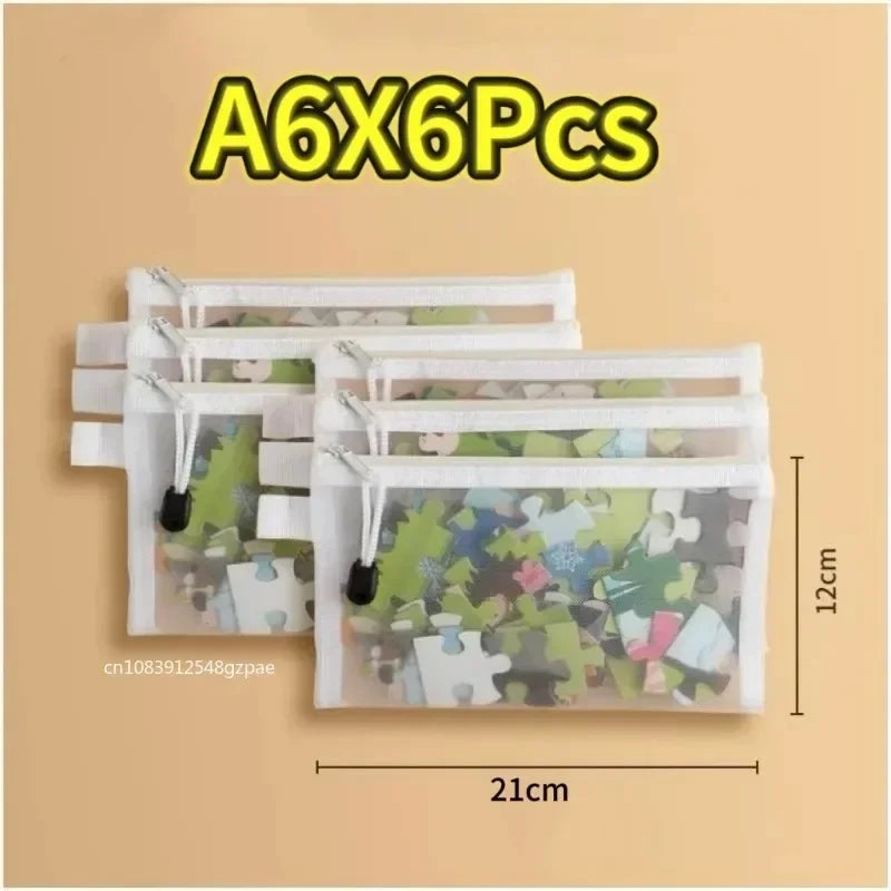 Transparent Mesh Document & Puzzle Storage Bags