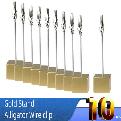 Color Cube Stand Alligator Wire Photo Clip