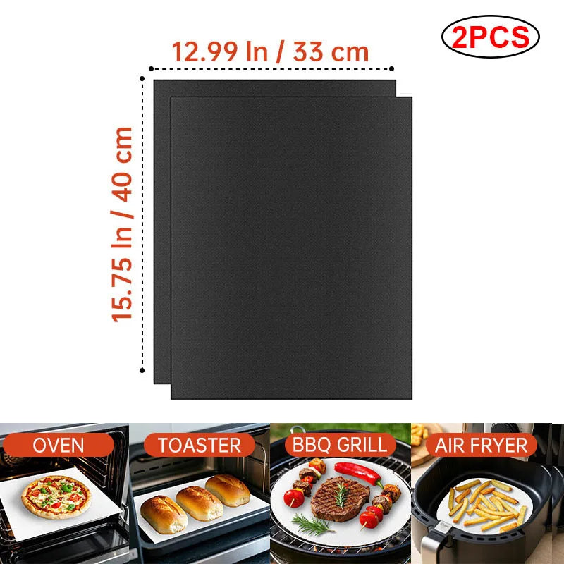 Heat Resistant Teflon Grill & Baking Mat for BBQ, Oven & Air Fryer