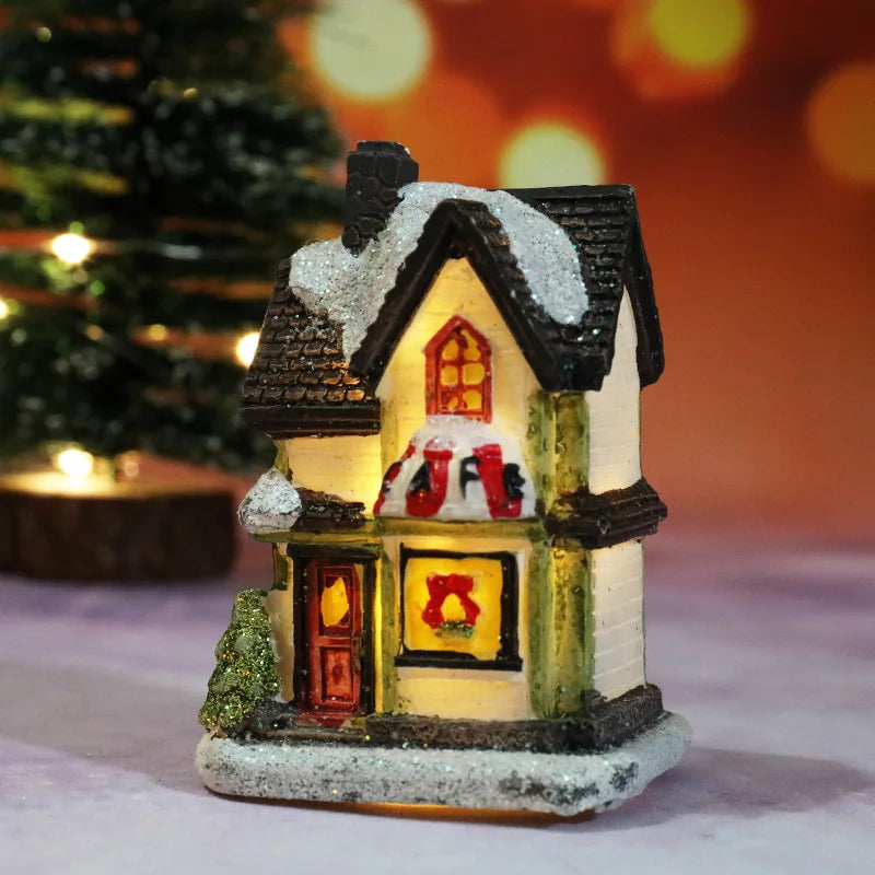 LED Mini Christmas House Ornament