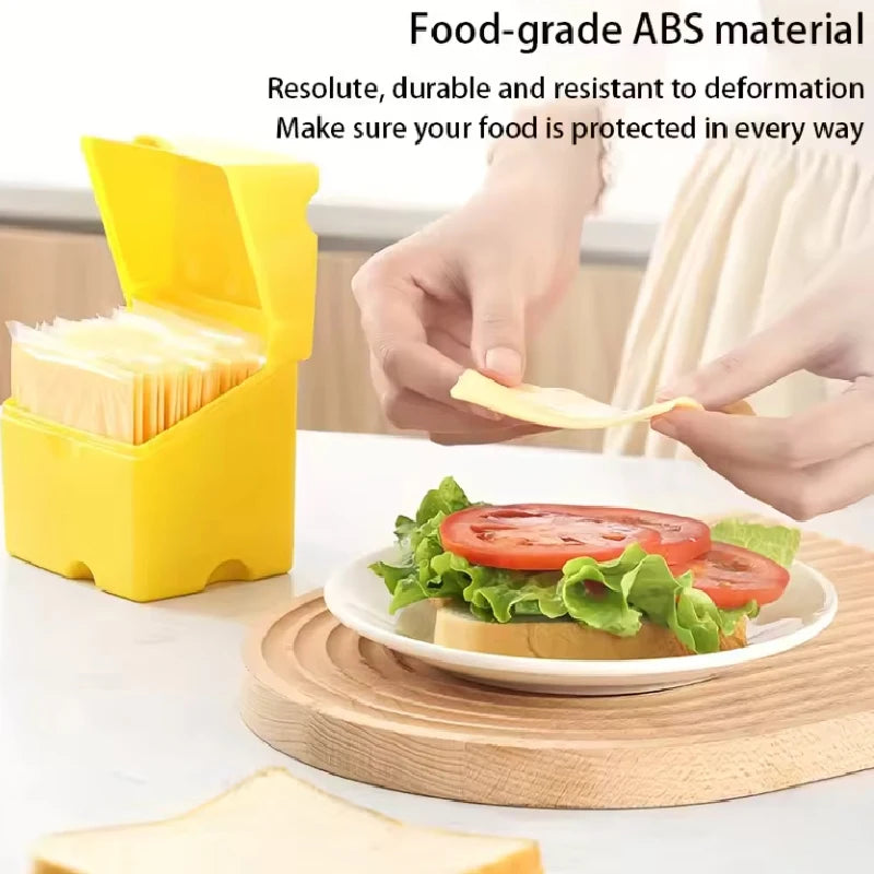 Plastic Cheese Slice Storage Container with Flip-Top Lid