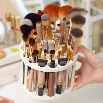 Rotating Makeup Brush Holder with 45 Holes