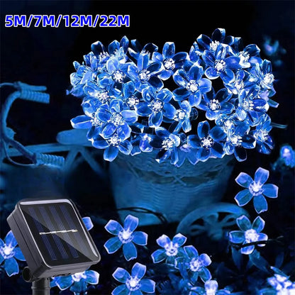 Solar Garden Flower String Lights