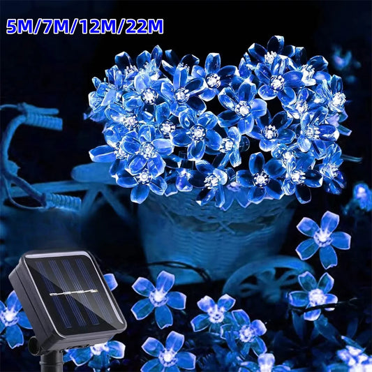 Solar Garden Flower String Lights