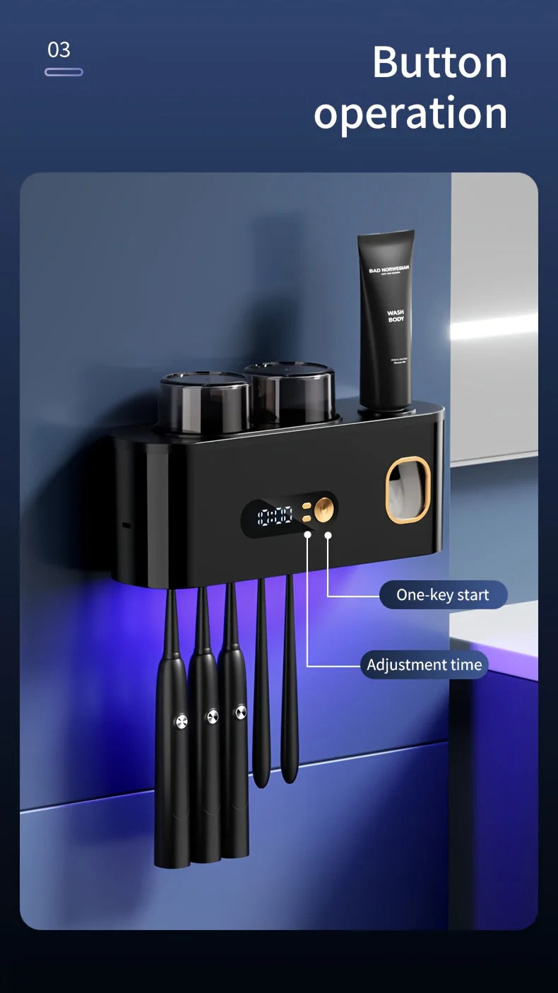 Smart Toothbrush Holder & Toothpaste Dispenser Station