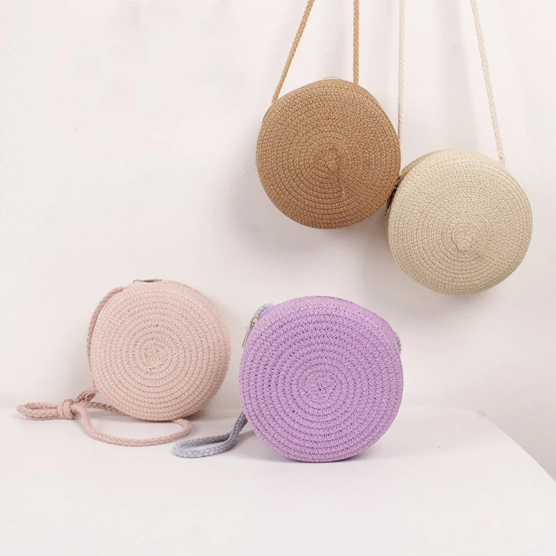 Round Straw Crossbody Bag