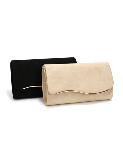 Velvet Envelope Evening Clutch Bag with Chain Strap