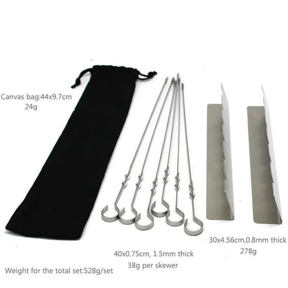 Stainless Steel BBQ Skewer Rack Set