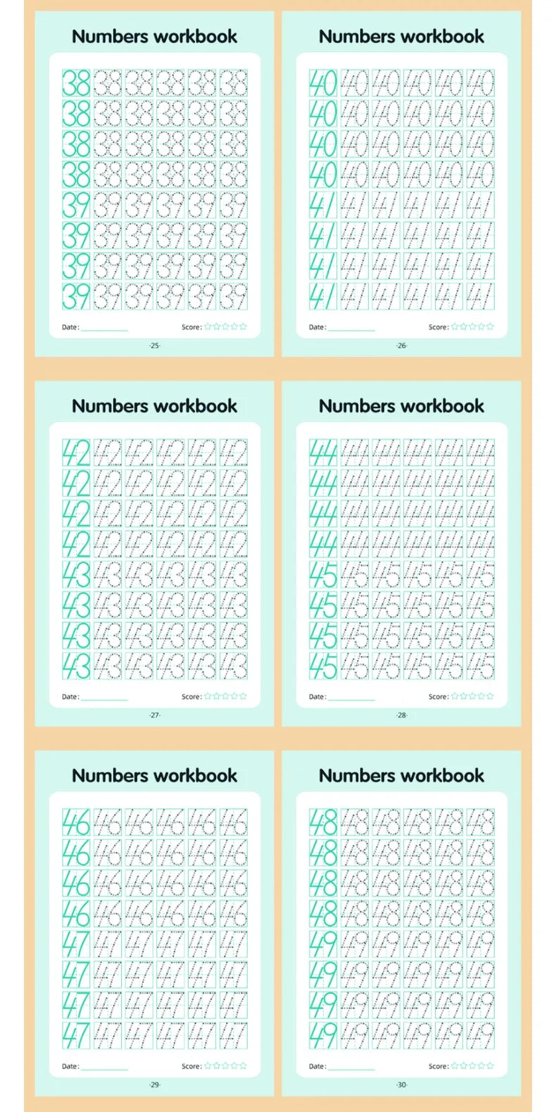 0–100 Number Tracing Practice Workbook