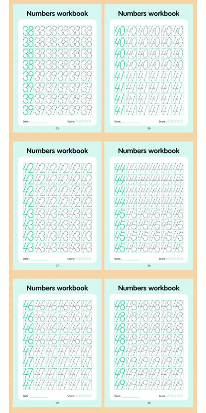 0–100 Number Tracing Practice Workbook