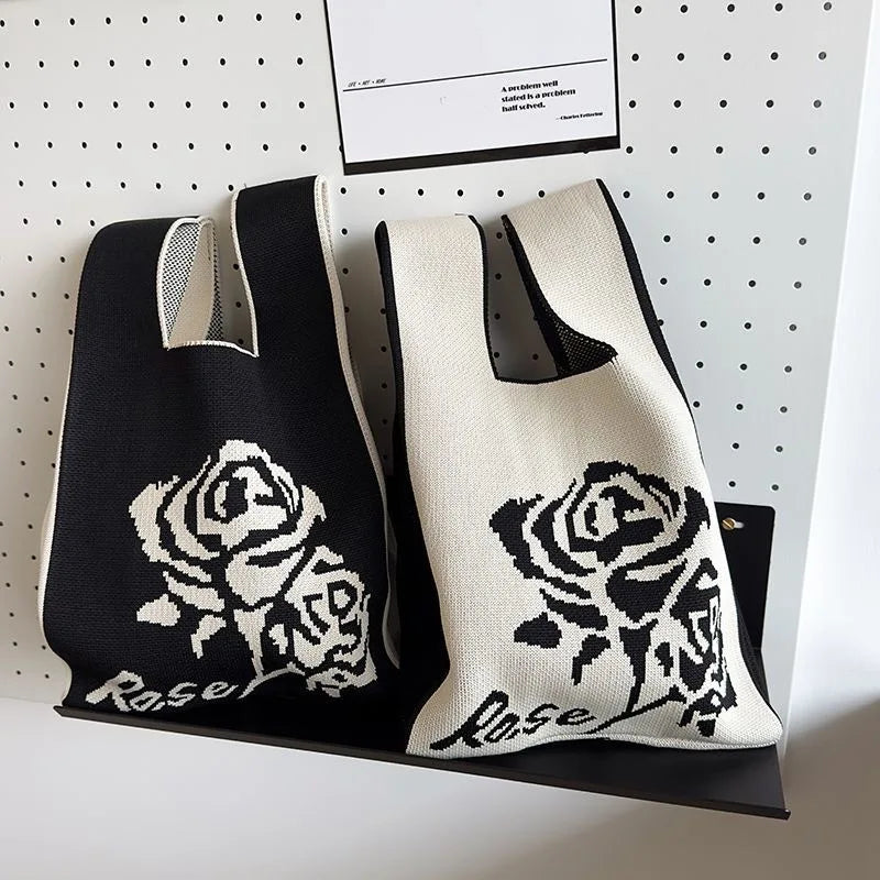Handmade Knitted Knot Wrist Tote Bag