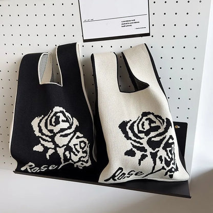 Handmade Knitted Knot Wrist Tote Bag