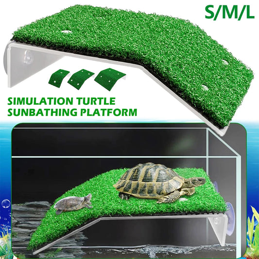 Turtle Basking Platform with Grass Ramp