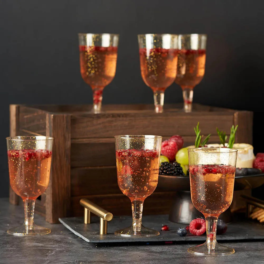 Gold Glitter Reusable Party Goblets