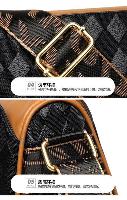 Plaid PU Leather Crossbody Shoulder Bag