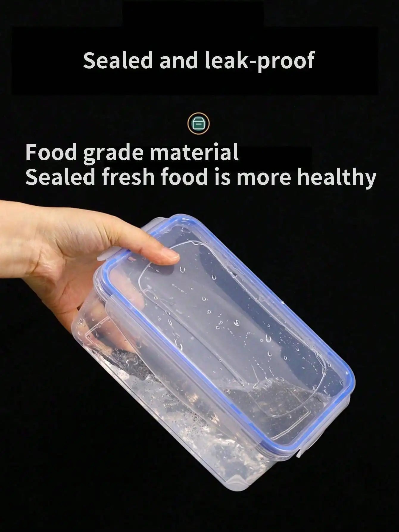 Sealed Rectangular Refrigerator Storage Box With Lid