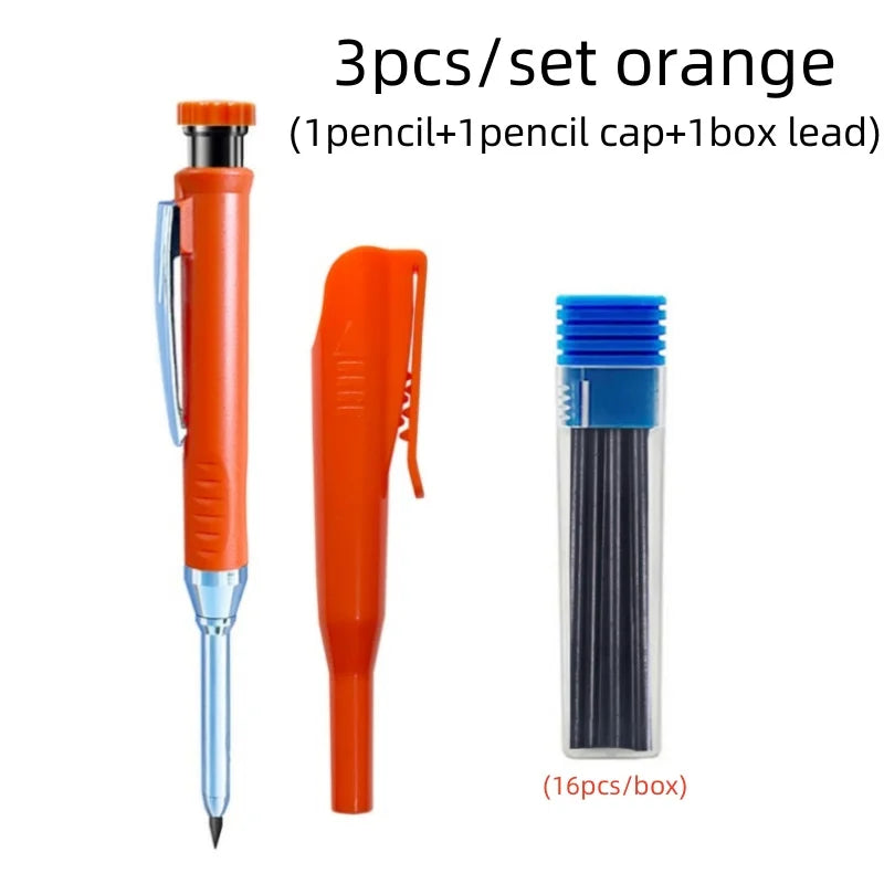 Deep Hole Carpenter Mechanical Pencil Set with 16 Refills