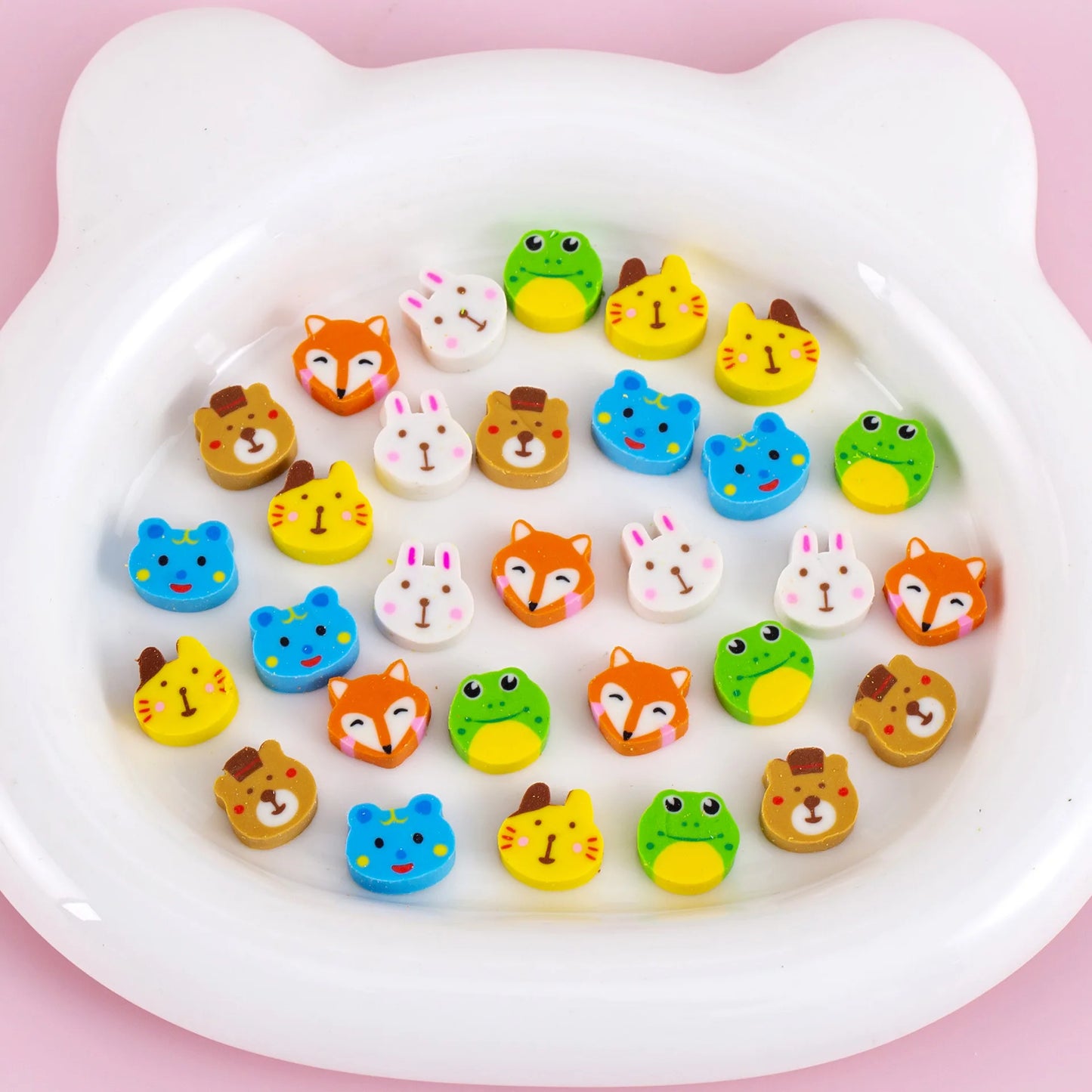 Mini Cartoon Eraser Set – Fruit, Animal & Heart Capsule Collection