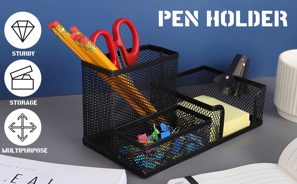 Metal Mesh Desk Organizer Caddy