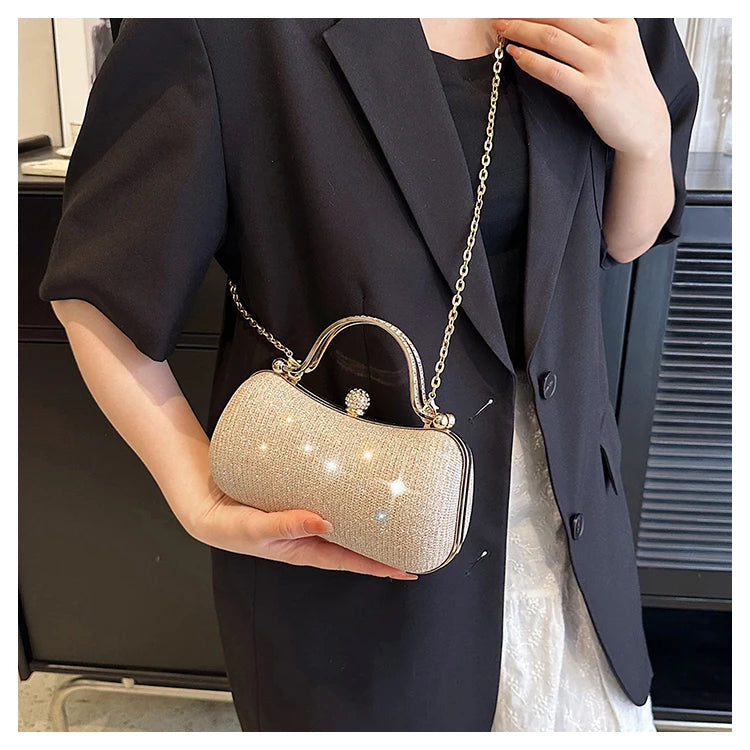 Crystal Studded Barrel Evening Bag