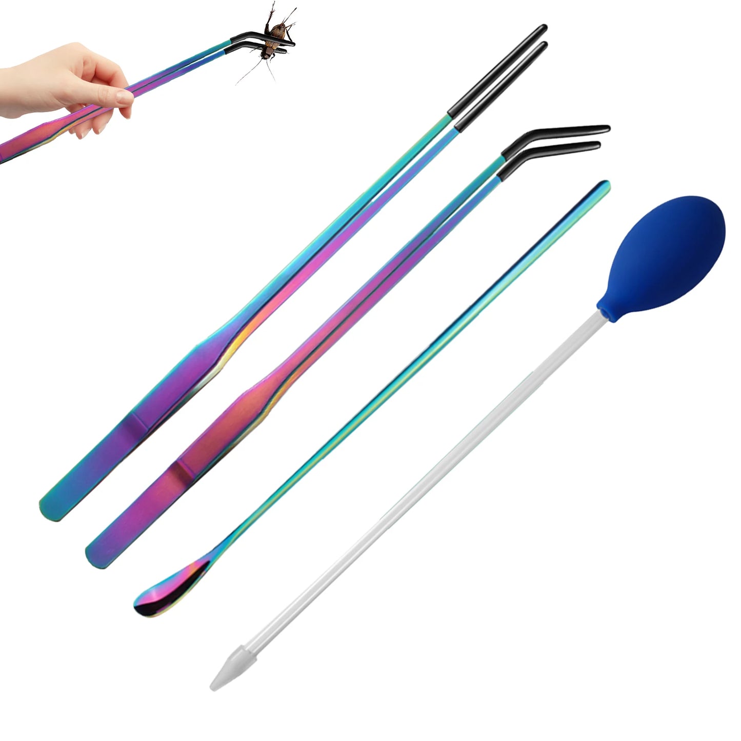 Stainless Steel Reptile Feeding Tweezers Set