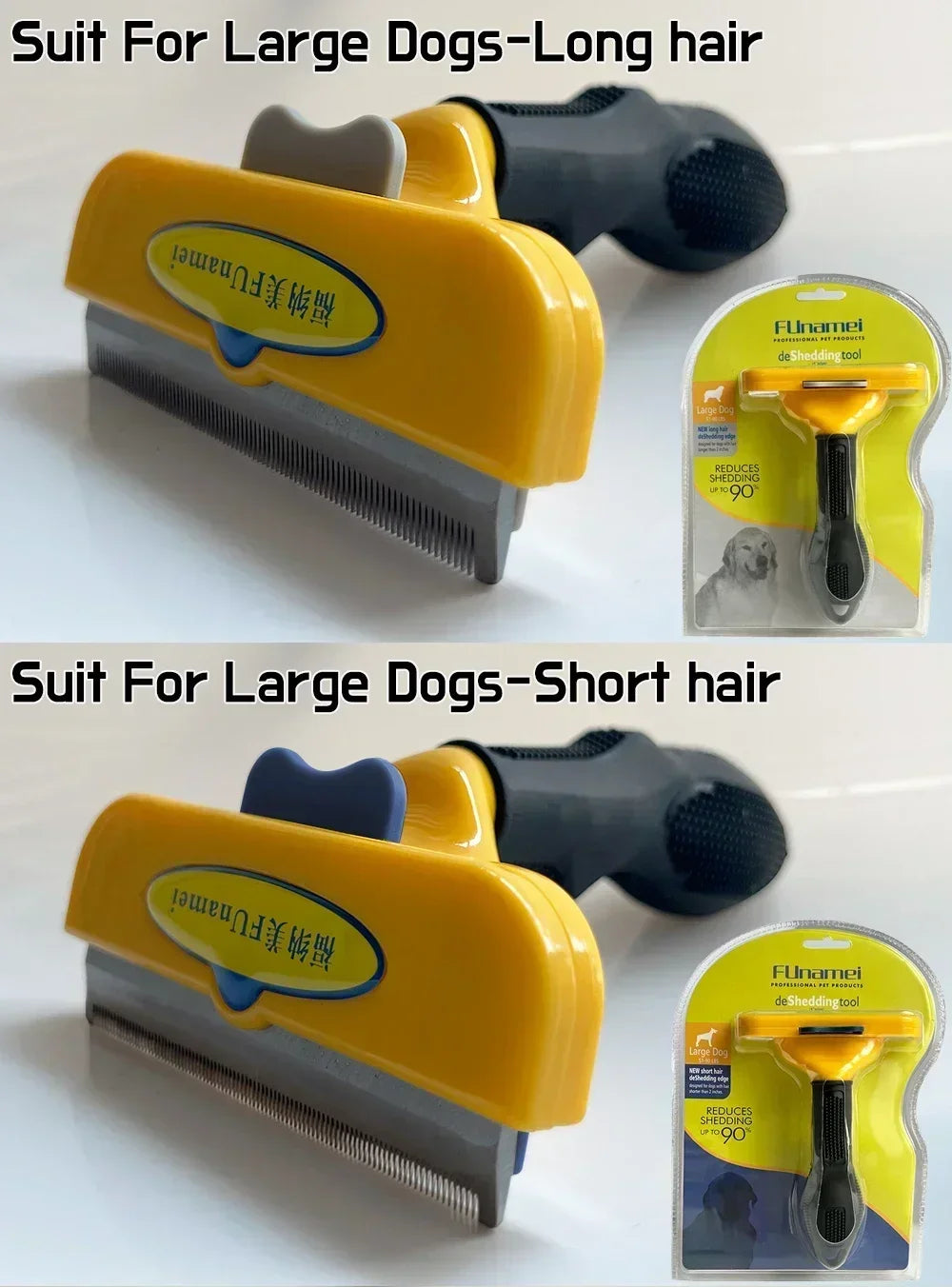 Pet Deshedding Grooming Comb for Cats & Dogs