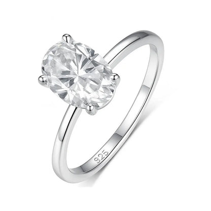 2.5CT Oval Moissanite Sterling Silver Ring