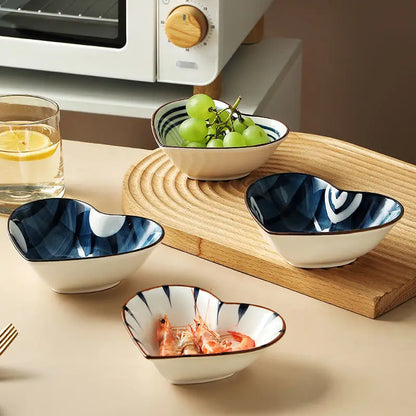 HOONRA Set of 3 Divided Plate Ceramic Kitchen Food Container