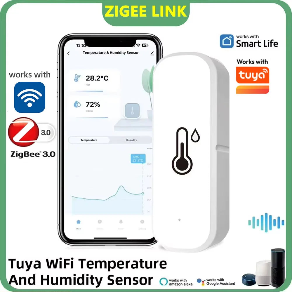 Tuya Smart WiFi & Zigbee Temperature and Humidity Sensor