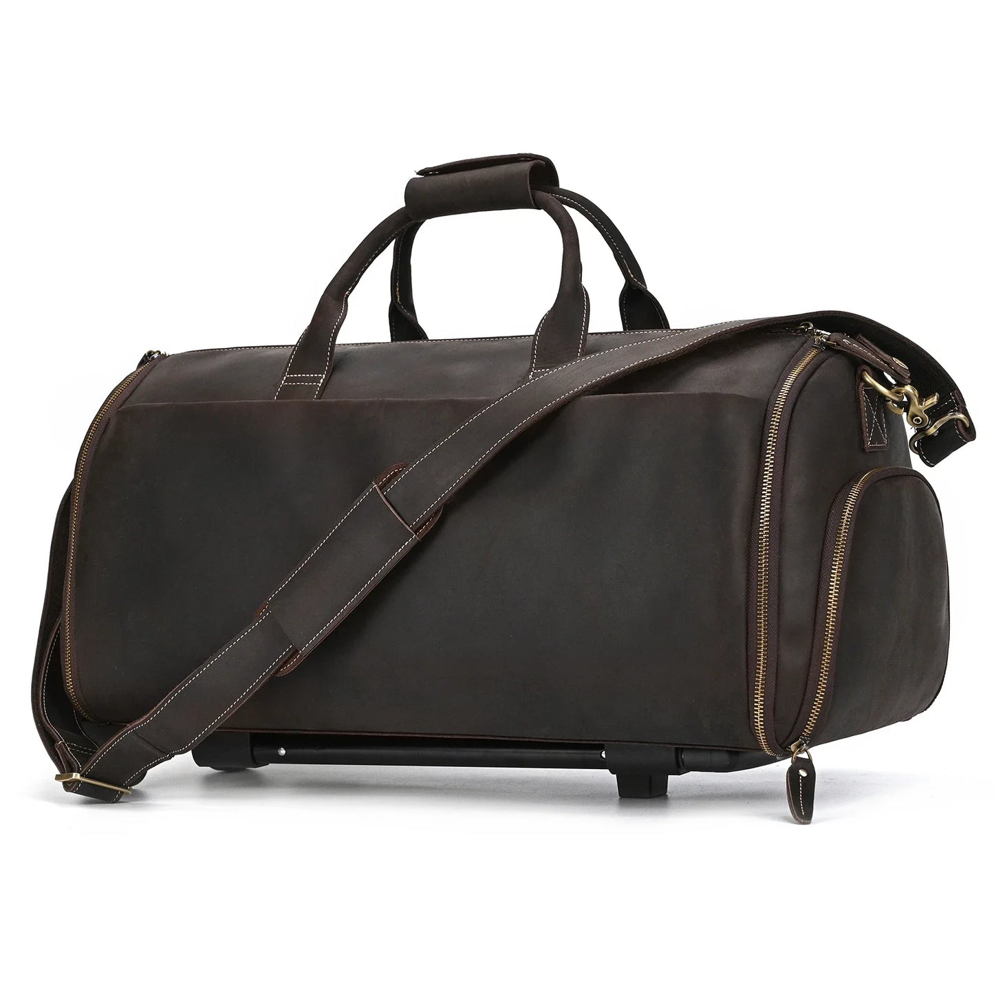 Crazy Horse Leather Travel Bag for Suits