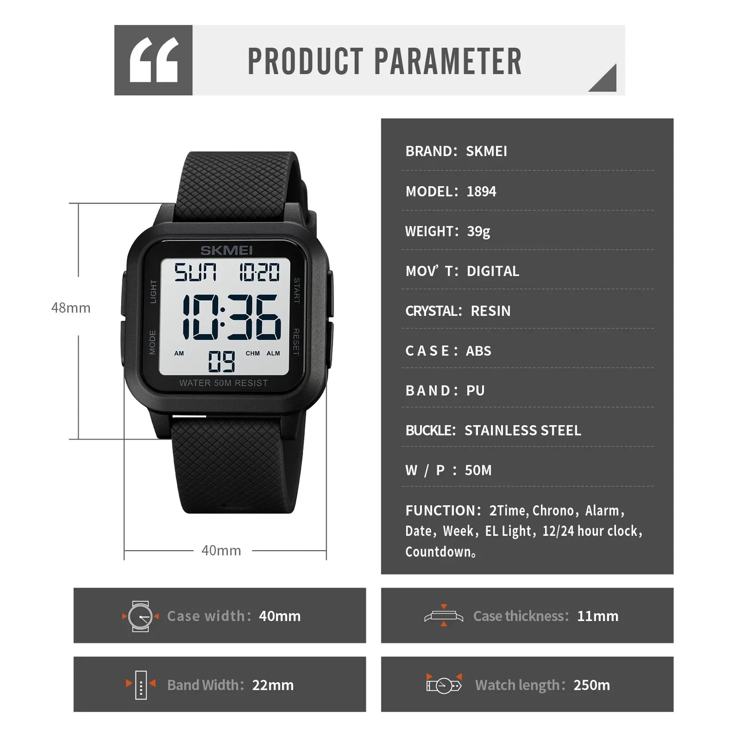 SKMEI 1894 Men’s Digital Sports Watch