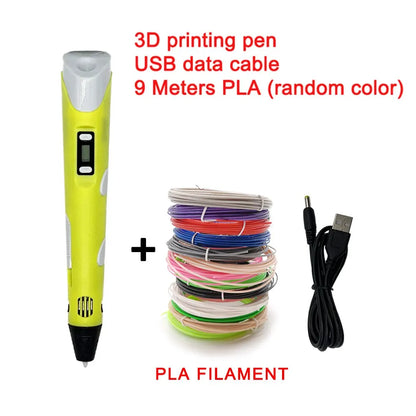 USB 3D Printing Pen with 9m PLA Filament Kit
