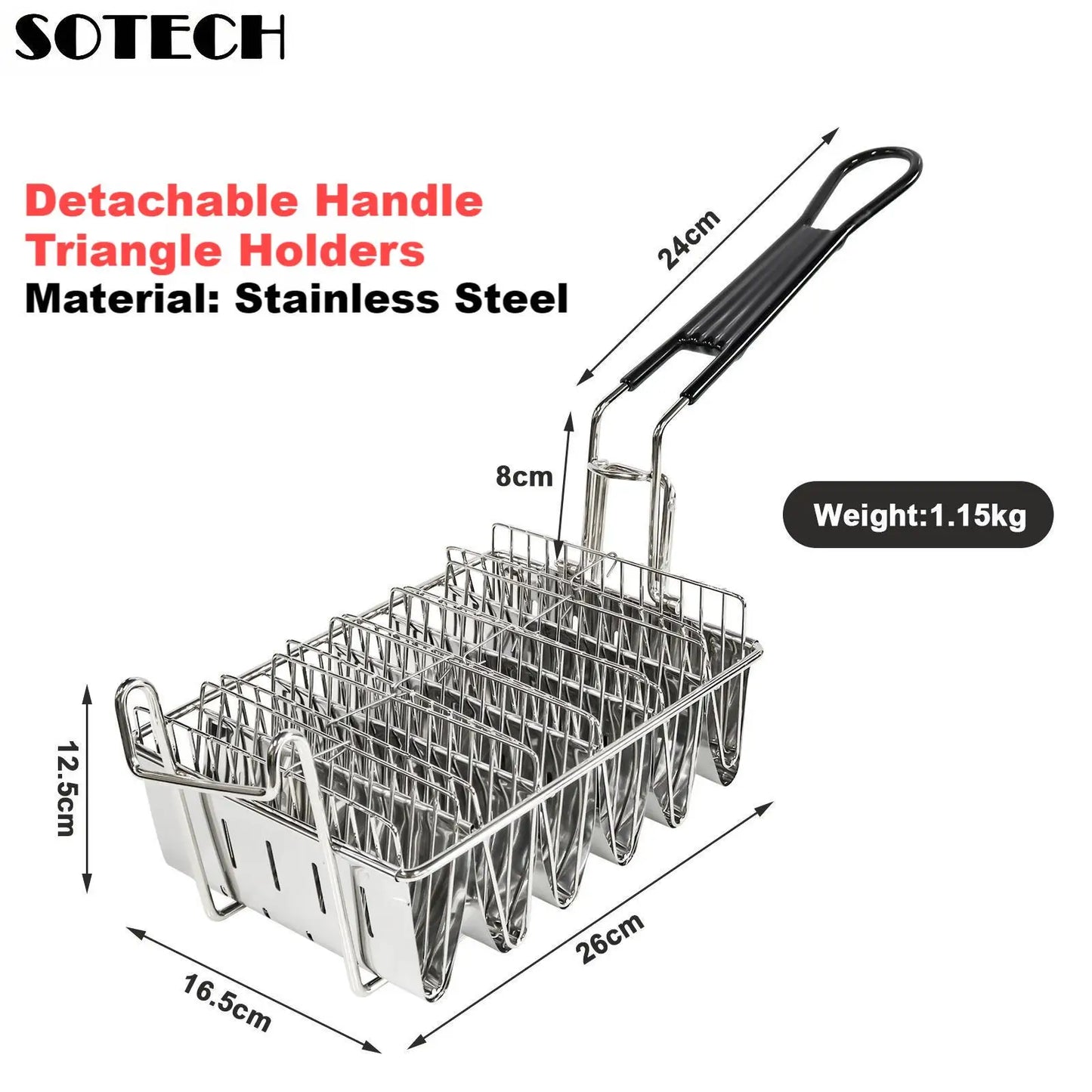 Stainless Steel Square Taco & French Fry Frying Basket