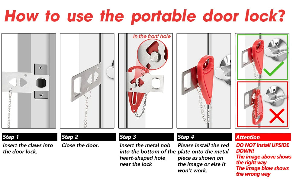 Portable Travel Door Security Lock
