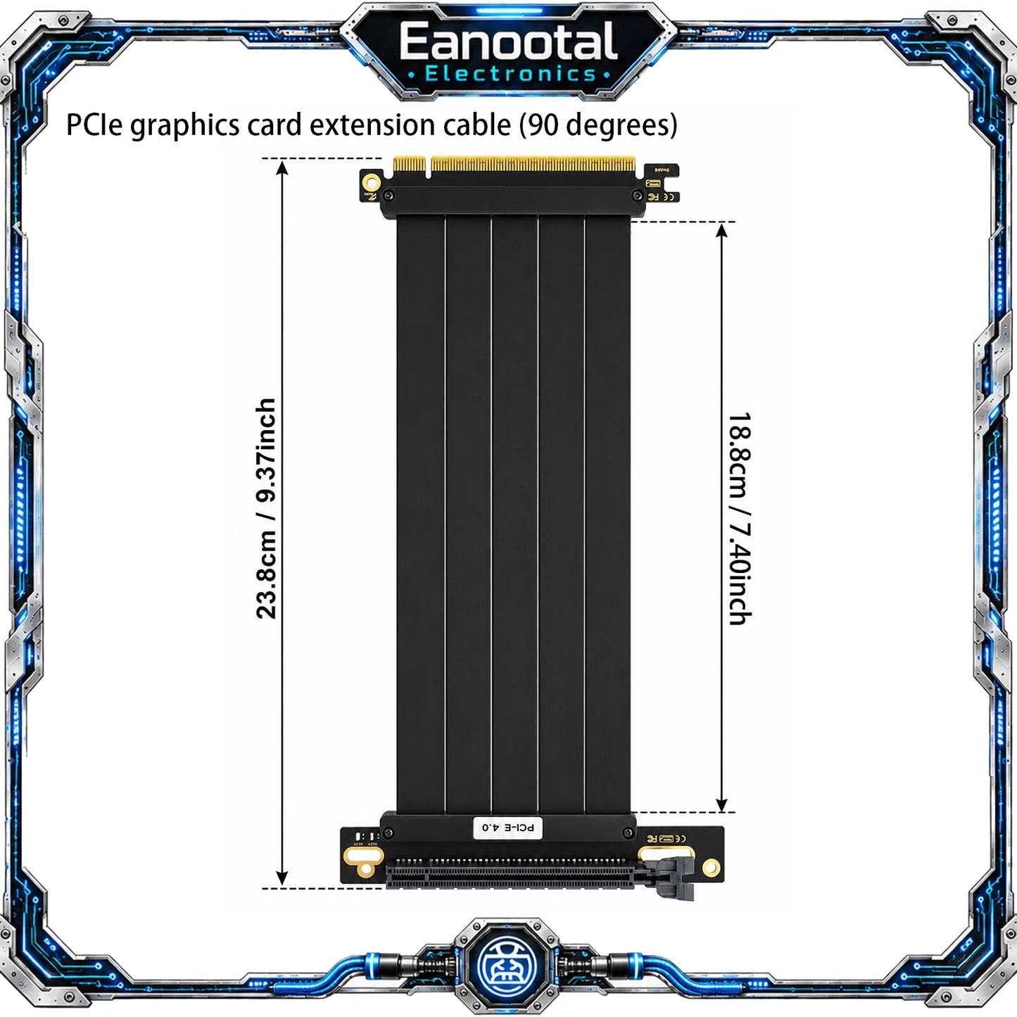 Vertical GPU Mount Bracket with PCIe x16 Riser Cable