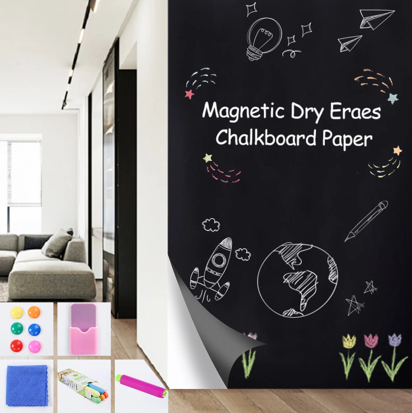 Magnetic Dry Erase Chalkboard Wall Sticker