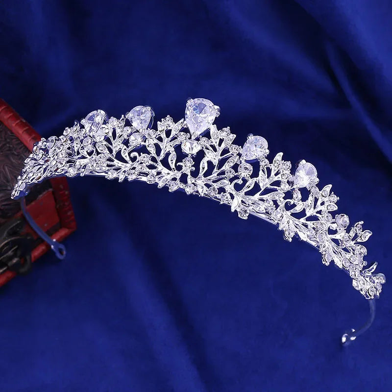 Bridal Crown Necklace Earrings Jewelry Set