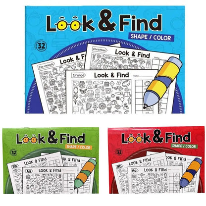 Kids Look & Find Activity Book with Colouring Games
