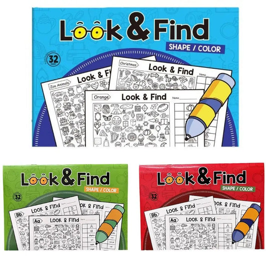 Kids Look & Find Activity Book with Colouring Games