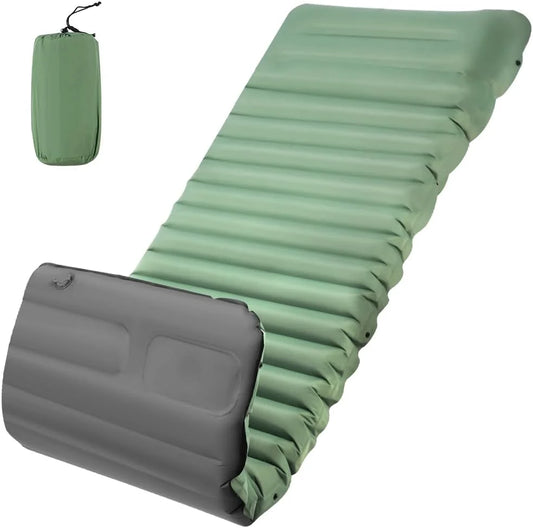 Inflatable Camping Sleeping Pad with Built-In Pump