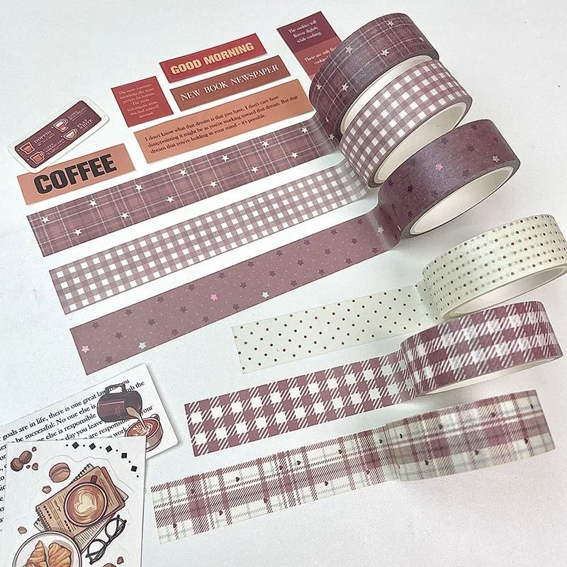 Cute Bear Washi Tape Pack – 6 Rolls Decorative Scrapbooking & Planner Tape