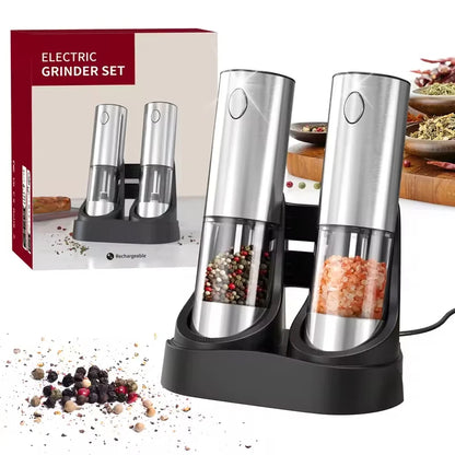 Electric Spice Grinder Set with Charging Base
