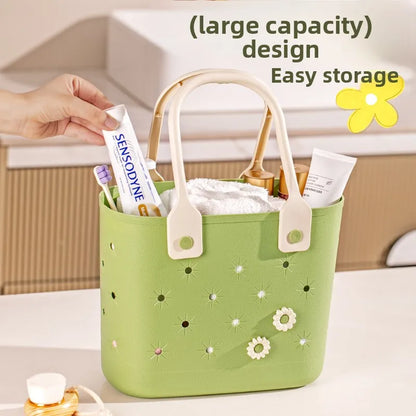Hollow Drainage Bathroom Shower Storage Basket