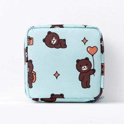 Heart Print Feminine Hygiene Storage Pouch