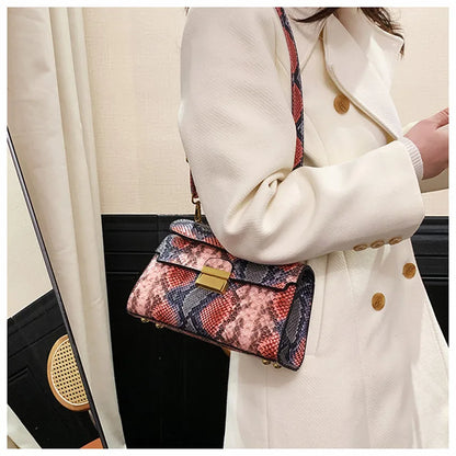 Luxury Snake Pattern Crossbody Shoulder Bag