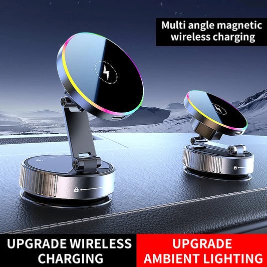 15W Wireless Car Charger Phone Holder with RGB Light